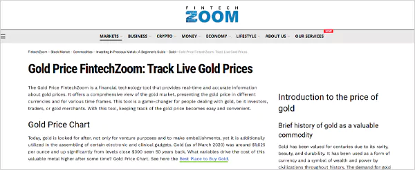 FintechZoomcom Gold