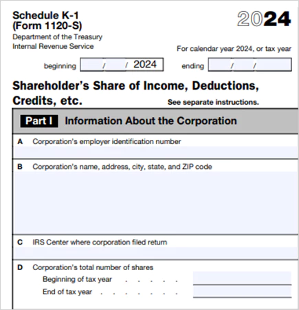 Add information about the corporation in Part I