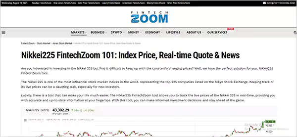 FintechZoom com Nikkei 225 Todayy