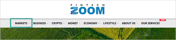 Locate the MARKETS option