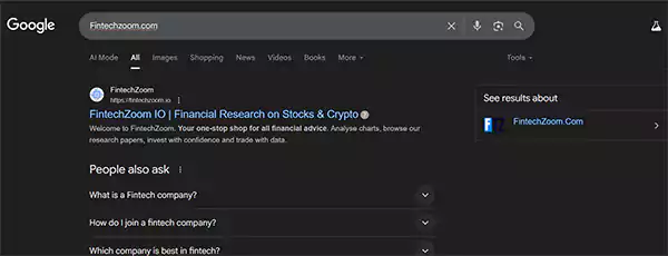 Open your browser and search for FintechZoom com in it