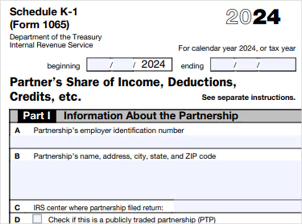 Part I Information about the partnership