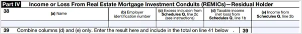 Part IV — Income and Loss from REMICs